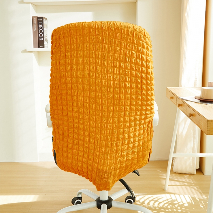 91家纺网 家纺一手货源 找家纺 丝绮鹿 2023新款爆米花拉链款椅子套 姜黄