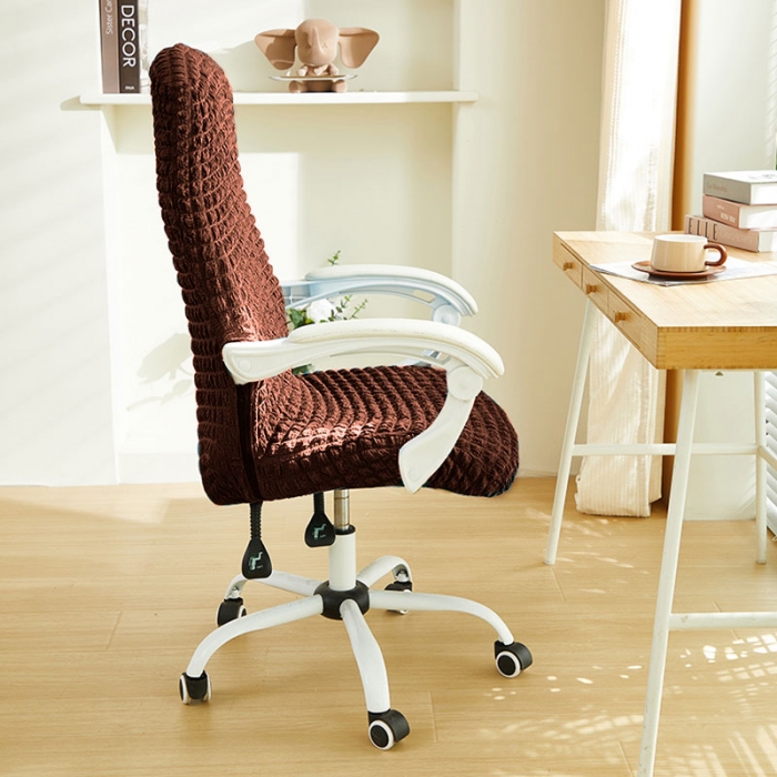 91家纺网 家纺一手货源 找家纺 丝绮鹿 2023新款爆米花拉链款椅子套 咖啡