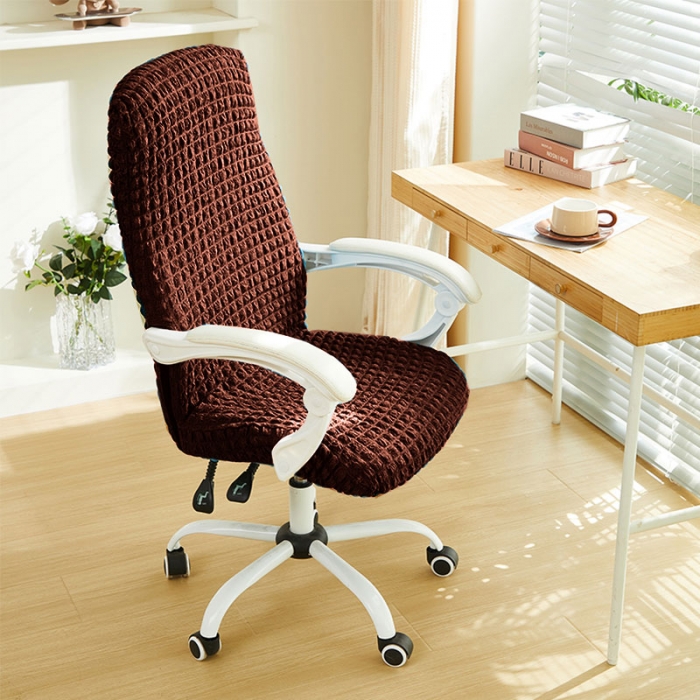 91家纺网 家纺一手货源 找家纺 丝绮鹿 2023新款爆米花拉链款椅子套 咖啡