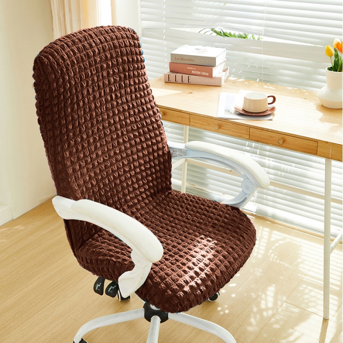 91家纺网 家纺一手货源 找家纺 丝绮鹿 2023新款爆米花拉链款椅子套 咖啡