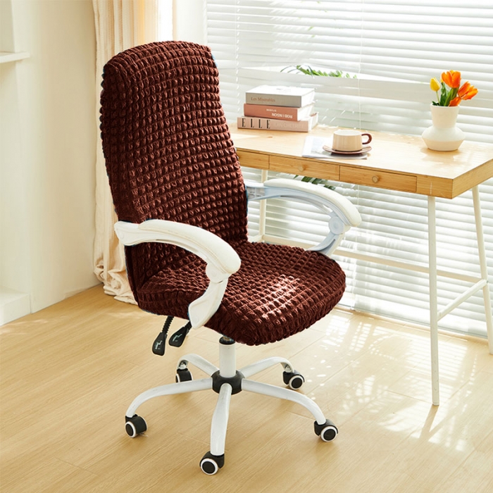 91家纺网 家纺一手货源 找家纺 丝绮鹿 2023新款爆米花拉链款椅子套 咖啡