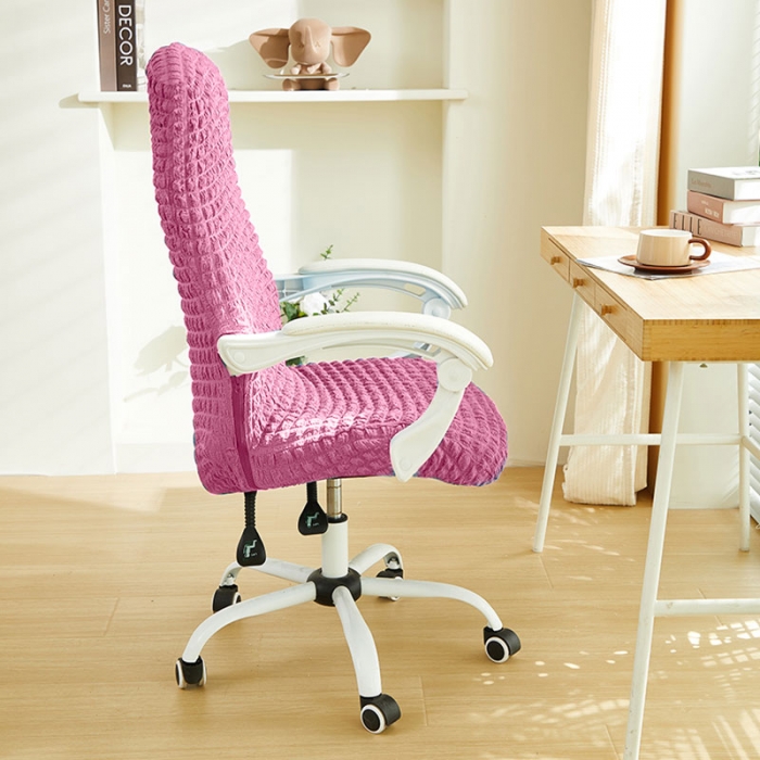 91家纺网 家纺一手货源 找家纺 丝绮鹿 2023新款爆米花拉链款椅子套 玫红