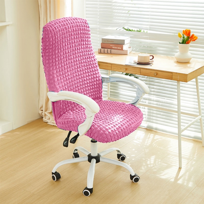 91家纺网 家纺一手货源 找家纺 丝绮鹿 2023新款爆米花拉链款椅子套 玫红