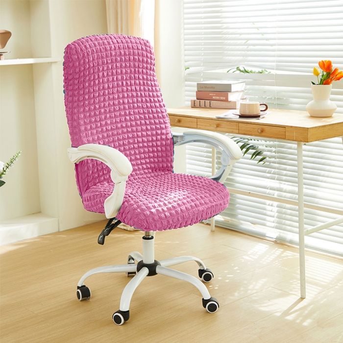 91家纺网 家纺一手货源 找家纺 丝绮鹿 2023新款爆米花拉链款椅子套 玫红