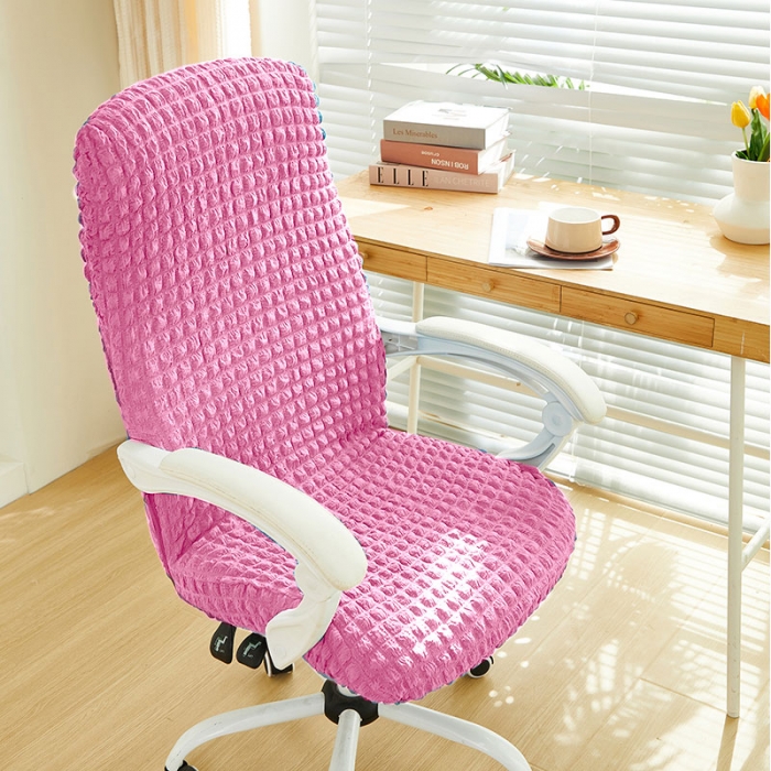 91家纺网 家纺一手货源 找家纺 丝绮鹿 2023新款爆米花拉链款椅子套 玫红