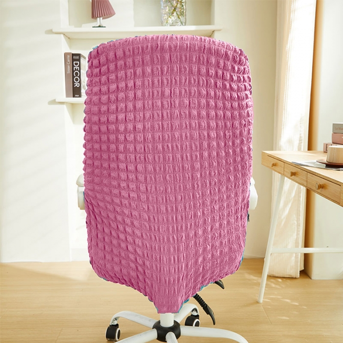 91家纺网 家纺一手货源 找家纺 丝绮鹿 2023新款爆米花拉链款椅子套 玫红