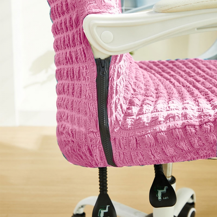 91家纺网 家纺一手货源 找家纺 丝绮鹿 2023新款爆米花拉链款椅子套 玫红