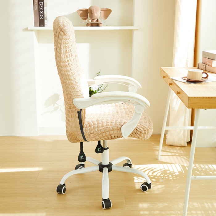 91家纺网 家纺一手货源 找家纺 丝绮鹿 2023新款爆米花拉链款椅子套 米黄