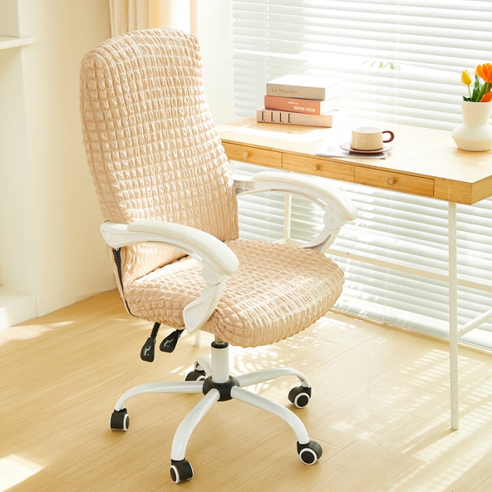 91家纺网 家纺一手货源 找家纺 丝绮鹿 2023新款爆米花拉链款椅子套 米黄