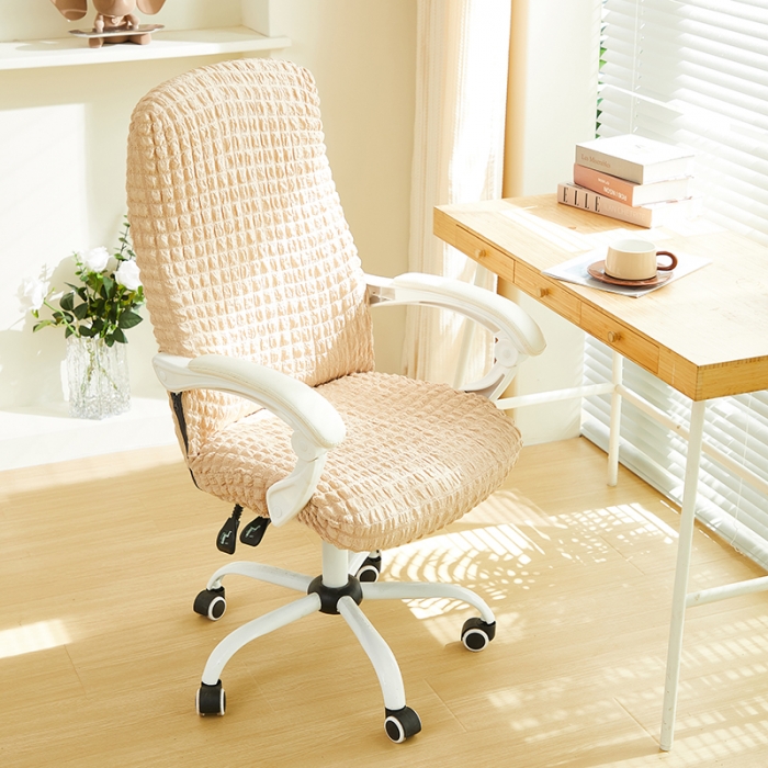 91家纺网 家纺一手货源 找家纺 丝绮鹿 2023新款爆米花拉链款椅子套 米黄