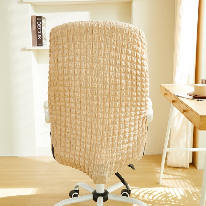 91家纺网 家纺一手货源 找家纺 丝绮鹿 2023新款爆米花拉链款椅子套 米黄