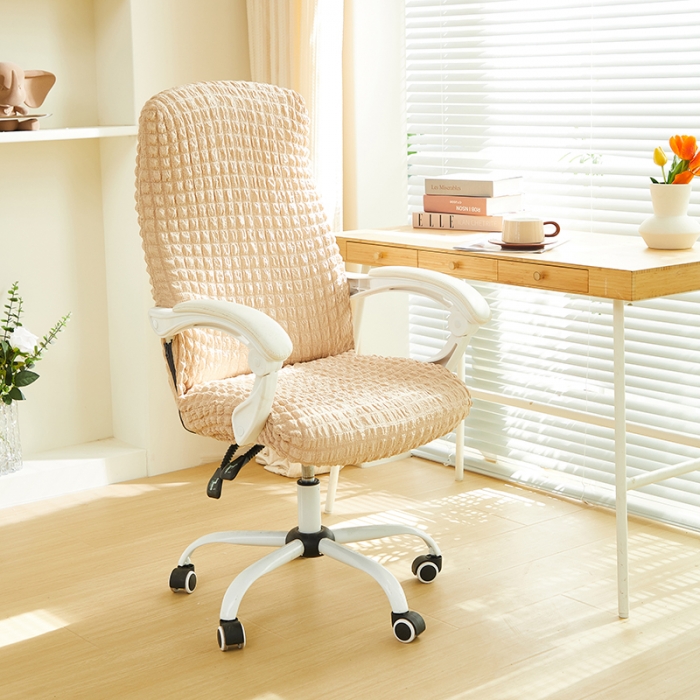 91家纺网 家纺一手货源 找家纺 丝绮鹿 2023新款爆米花拉链款椅子套 米黄