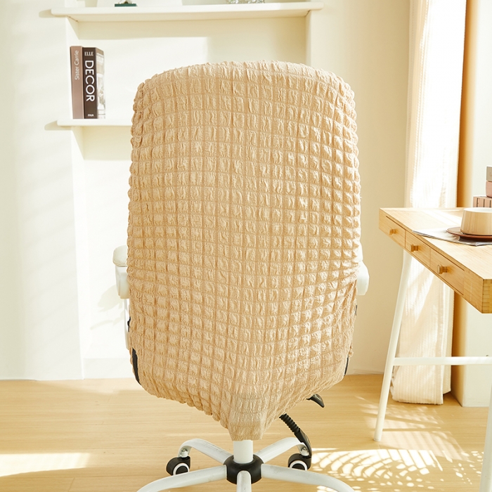 91家纺网 家纺一手货源 找家纺 丝绮鹿 2023新款爆米花拉链款椅子套 米黄