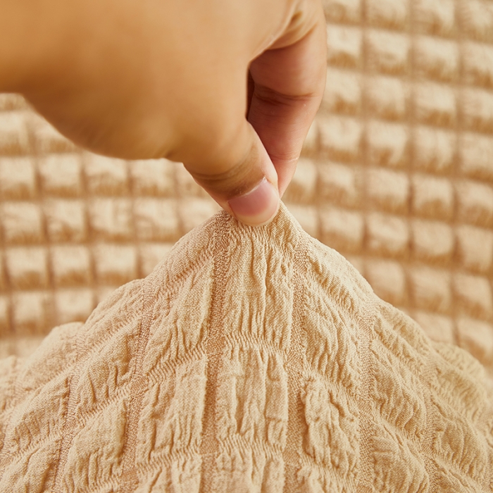 91家纺网 家纺一手货源 找家纺 丝绮鹿 2023新款爆米花拉链款椅子套 米黄