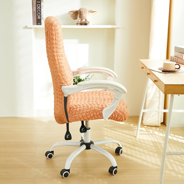 91家纺网 家纺一手货源 找家纺 丝绮鹿 2023新款爆米花拉链款椅子套 蜜橙