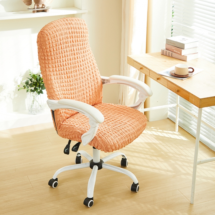 91家纺网 家纺一手货源 找家纺 丝绮鹿 2023新款爆米花拉链款椅子套 蜜橙