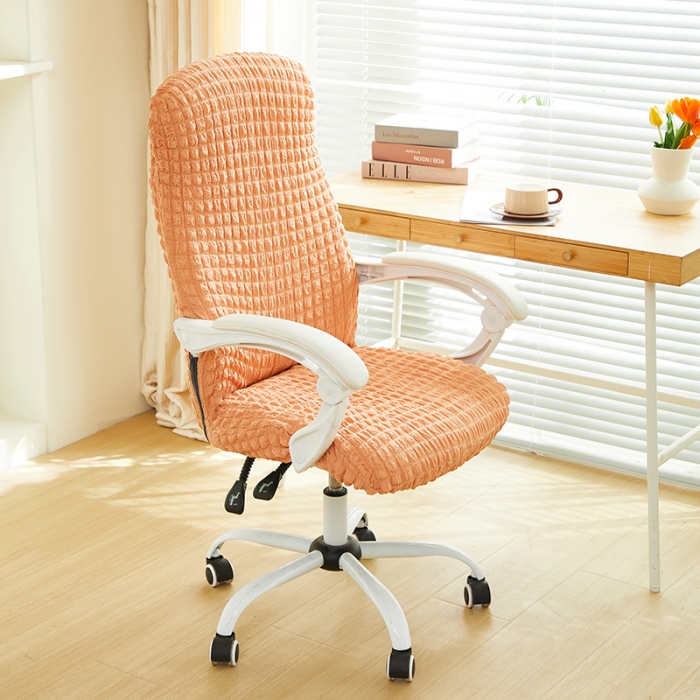 91家纺网 家纺一手货源 找家纺 丝绮鹿 2023新款爆米花拉链款椅子套 蜜橙