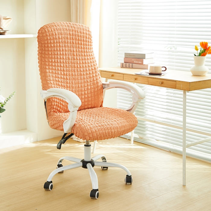 91家纺网 家纺一手货源 找家纺 丝绮鹿 2023新款爆米花拉链款椅子套 蜜橙