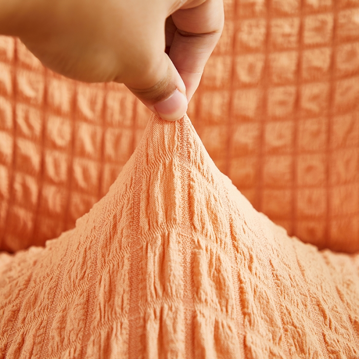 91家纺网 家纺一手货源 找家纺 丝绮鹿 2023新款爆米花拉链款椅子套 蜜橙