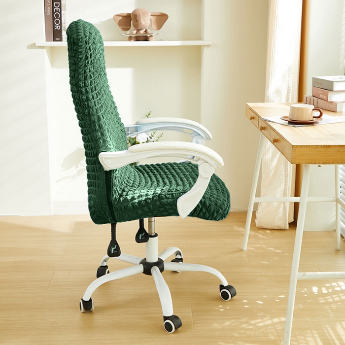 91家纺网 家纺一手货源 找家纺 丝绮鹿 2023新款爆米花拉链款椅子套 墨绿