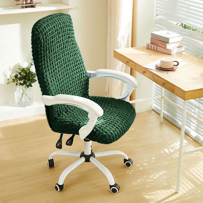 91家纺网 家纺一手货源 找家纺 丝绮鹿 2023新款爆米花拉链款椅子套 墨绿