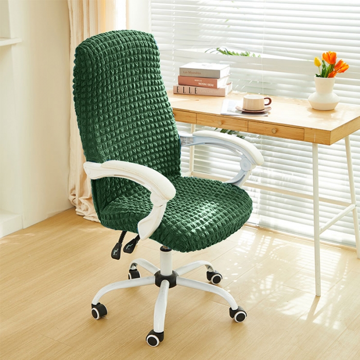 91家纺网 家纺一手货源 找家纺 丝绮鹿 2023新款爆米花拉链款椅子套 墨绿