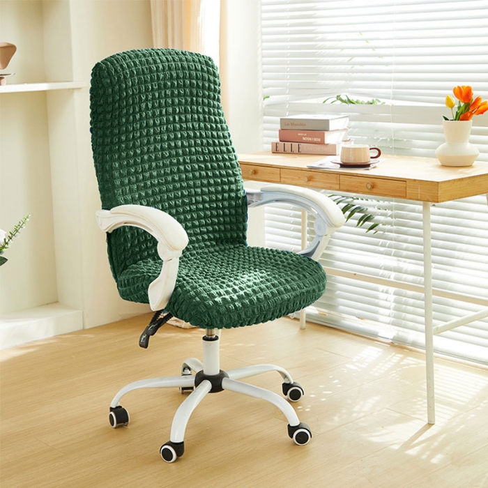 91家纺网 家纺一手货源 找家纺 丝绮鹿 2023新款爆米花拉链款椅子套 墨绿