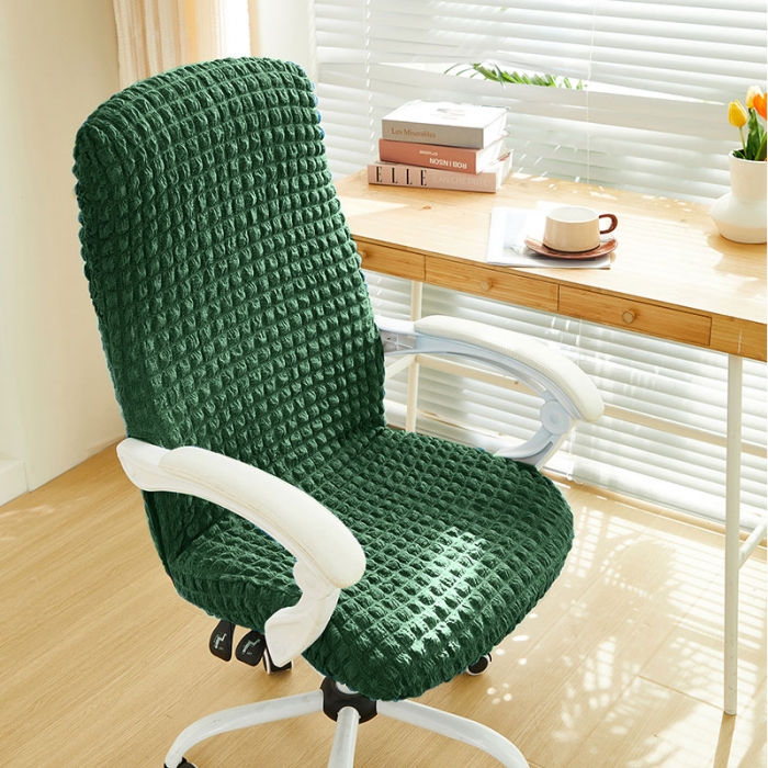 91家纺网 家纺一手货源 找家纺 丝绮鹿 2023新款爆米花拉链款椅子套 墨绿