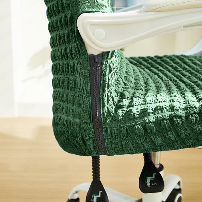 91家纺网 家纺一手货源 找家纺 丝绮鹿 2023新款爆米花拉链款椅子套 墨绿