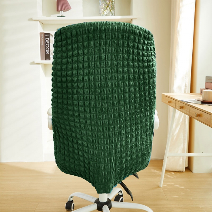 91家纺网 家纺一手货源 找家纺 丝绮鹿 2023新款爆米花拉链款椅子套 墨绿