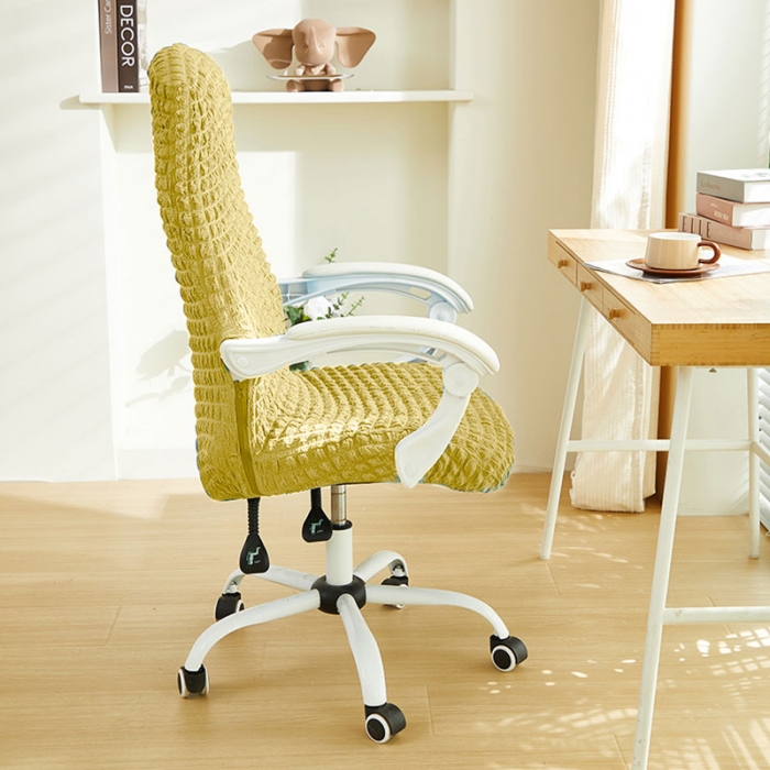 91家纺网 家纺一手货源 找家纺 丝绮鹿 2023新款爆米花拉链款椅子套 柠檬黄