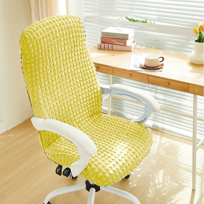 91家纺网 家纺一手货源 找家纺 丝绮鹿 2023新款爆米花拉链款椅子套 柠檬黄