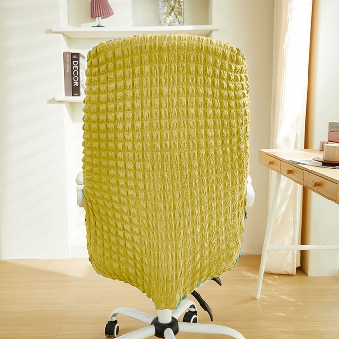 91家纺网 家纺一手货源 找家纺 丝绮鹿 2023新款爆米花拉链款椅子套 柠檬黄