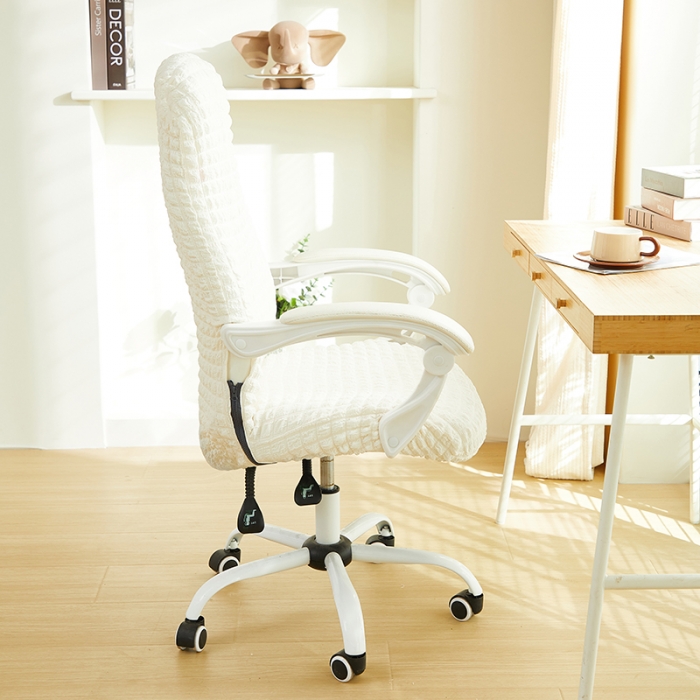 91家纺网 家纺一手货源 找家纺 丝绮鹿 2023新款爆米花拉链款椅子套 乳白