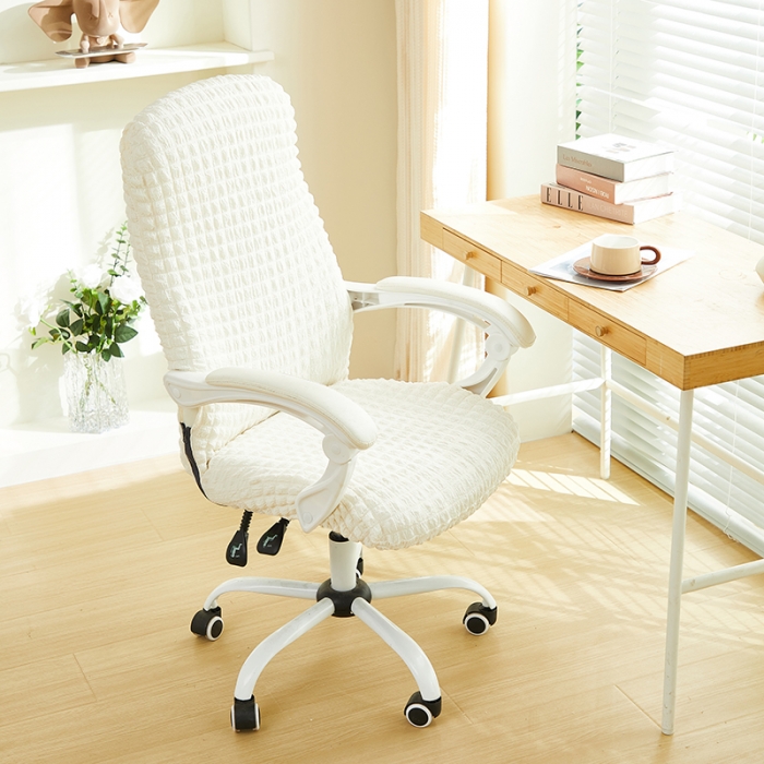 91家纺网 家纺一手货源 找家纺 丝绮鹿 2023新款爆米花拉链款椅子套 乳白