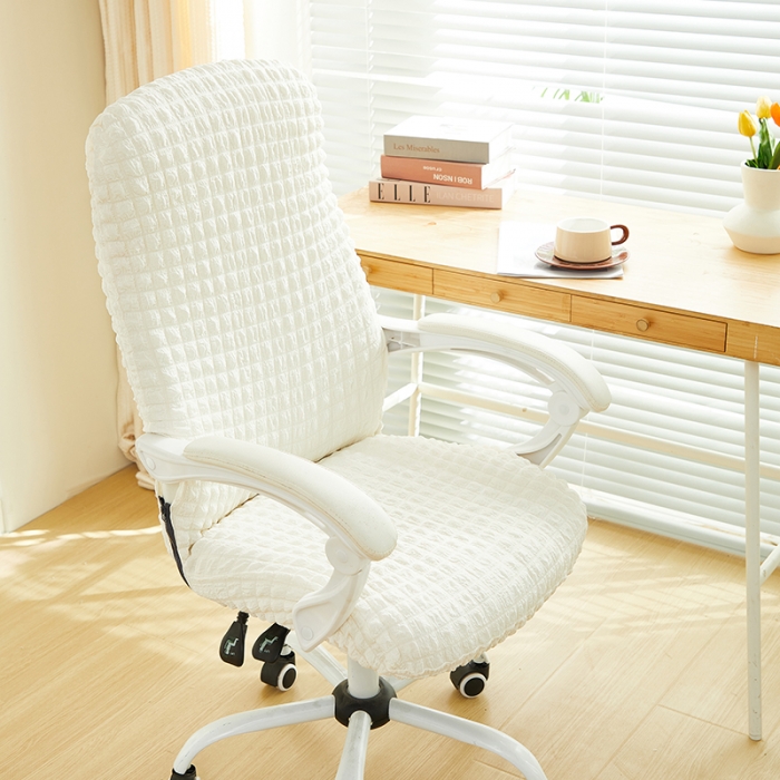 91家纺网 家纺一手货源 找家纺 丝绮鹿 2023新款爆米花拉链款椅子套 乳白