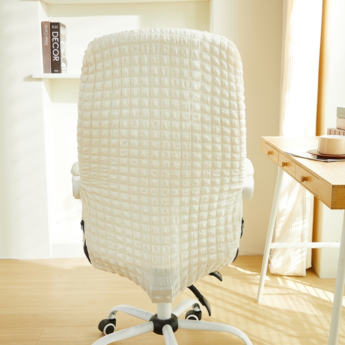 91家纺网 家纺一手货源 找家纺 丝绮鹿 2023新款爆米花拉链款椅子套 乳白