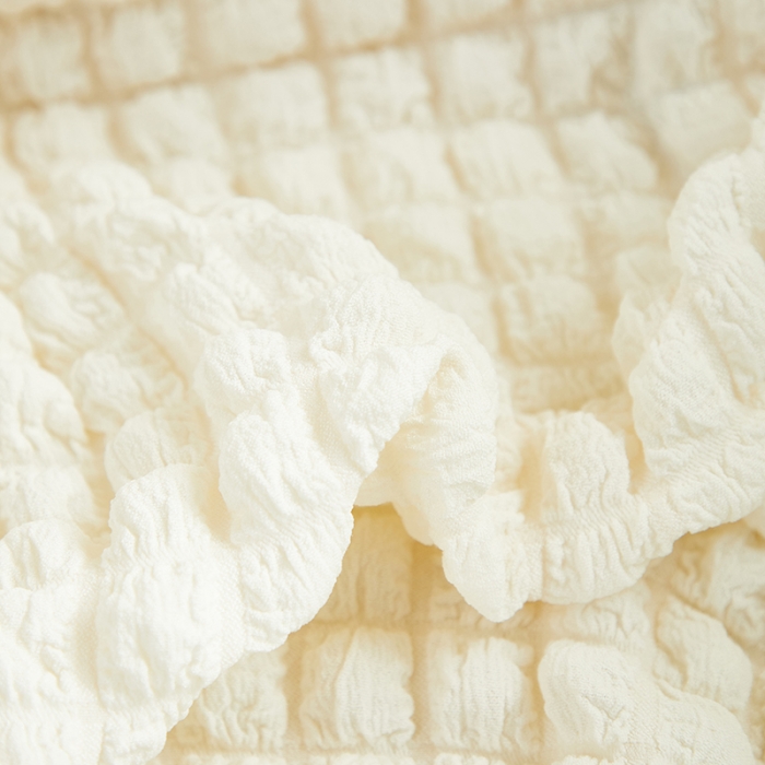 91家纺网 家纺一手货源 找家纺 丝绮鹿 2023新款爆米花拉链款椅子套 乳白