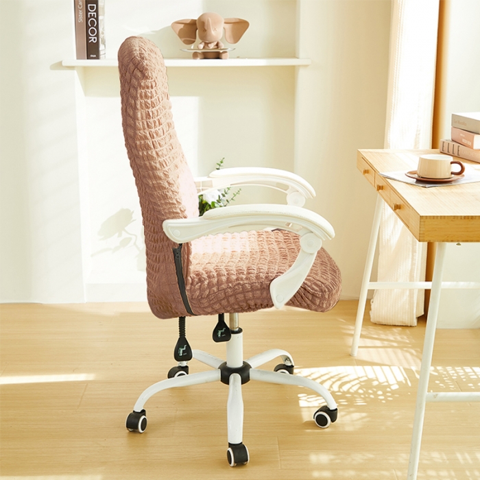 91家纺网 家纺一手货源 找家纺 丝绮鹿 2023新款爆米花拉链款椅子套 驼色