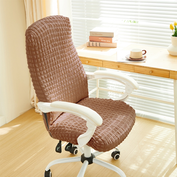 91家纺网 家纺一手货源 找家纺 丝绮鹿 2023新款爆米花拉链款椅子套 驼色