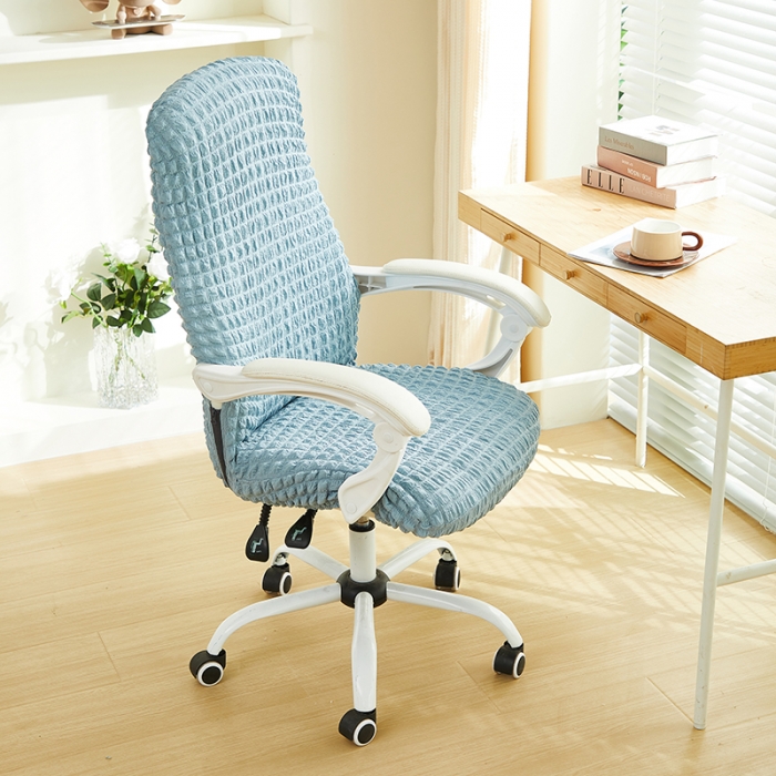 91家纺网 家纺一手货源 找家纺 丝绮鹿 2023新款爆米花拉链款椅子套 雾霾蓝