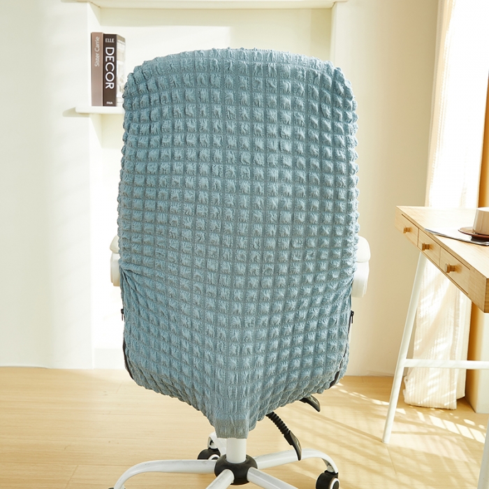 91家纺网 家纺一手货源 找家纺 丝绮鹿 2023新款爆米花拉链款椅子套 雾霾蓝