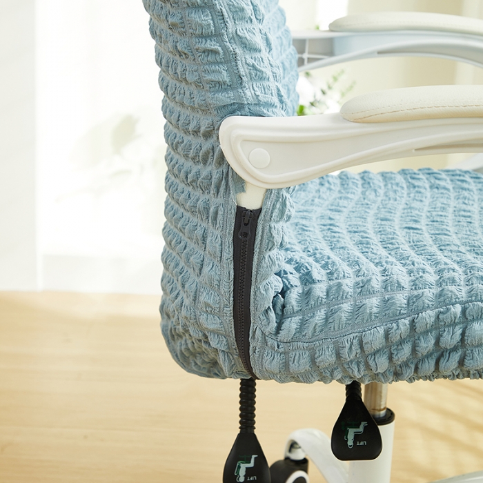 91家纺网 家纺一手货源 找家纺 丝绮鹿 2023新款爆米花拉链款椅子套 雾霾蓝