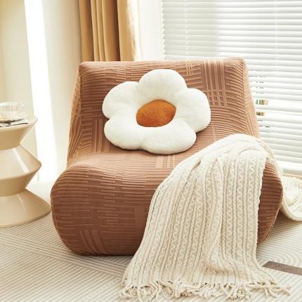 91家纺网 家纺一手货源 找家纺 丝绮鹿 2023新款懒人毛毛虫沙发套套（幸福） 幸福-卡驼