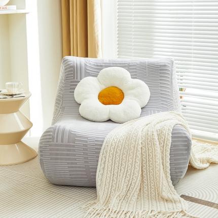 91家纺网 家纺一手货源 找家纺 丝绮鹿 2023新款懒人毛毛虫沙发套套（幸福） 幸福-云灰