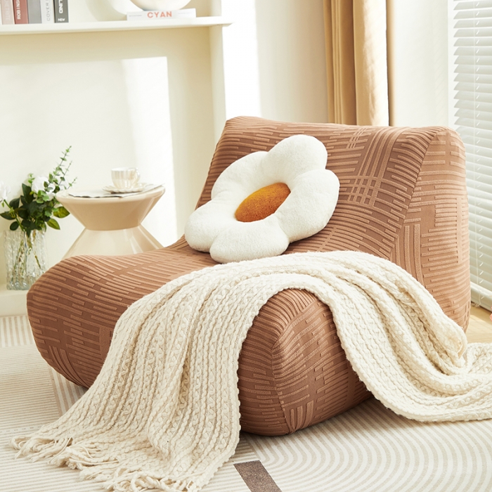 91家纺网 家纺一手货源 找家纺 丝绮鹿 2023新款懒人毛毛虫沙发套套（幸福） 幸福-卡驼