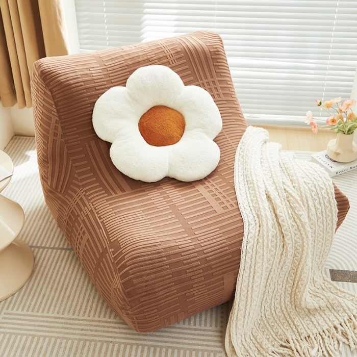 91家纺网 家纺一手货源 找家纺 丝绮鹿 2023新款懒人毛毛虫沙发套套（幸福） 幸福-卡驼