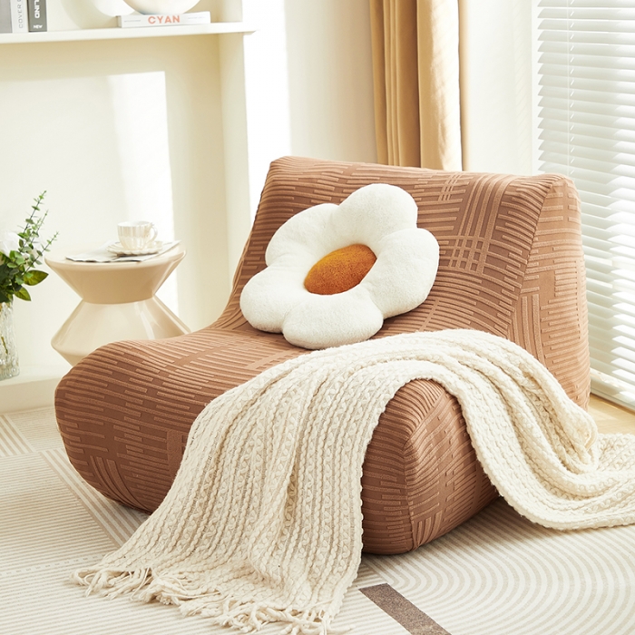 91家纺网 家纺一手货源 找家纺 丝绮鹿 2023新款懒人毛毛虫沙发套套（幸福） 幸福-卡驼