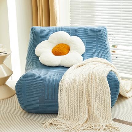 丝绮鹿 2023新款懒人毛毛虫沙发套套（幸福） 幸福-水蓝