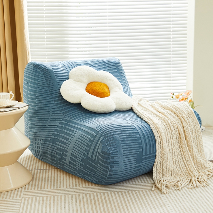 91家纺网 家纺一手货源 找家纺 丝绮鹿 2023新款懒人毛毛虫沙发套套（幸福） 幸福-水蓝